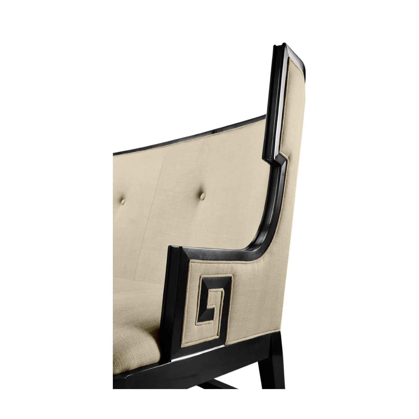 Greek Key Design Black Biedermeier Settee