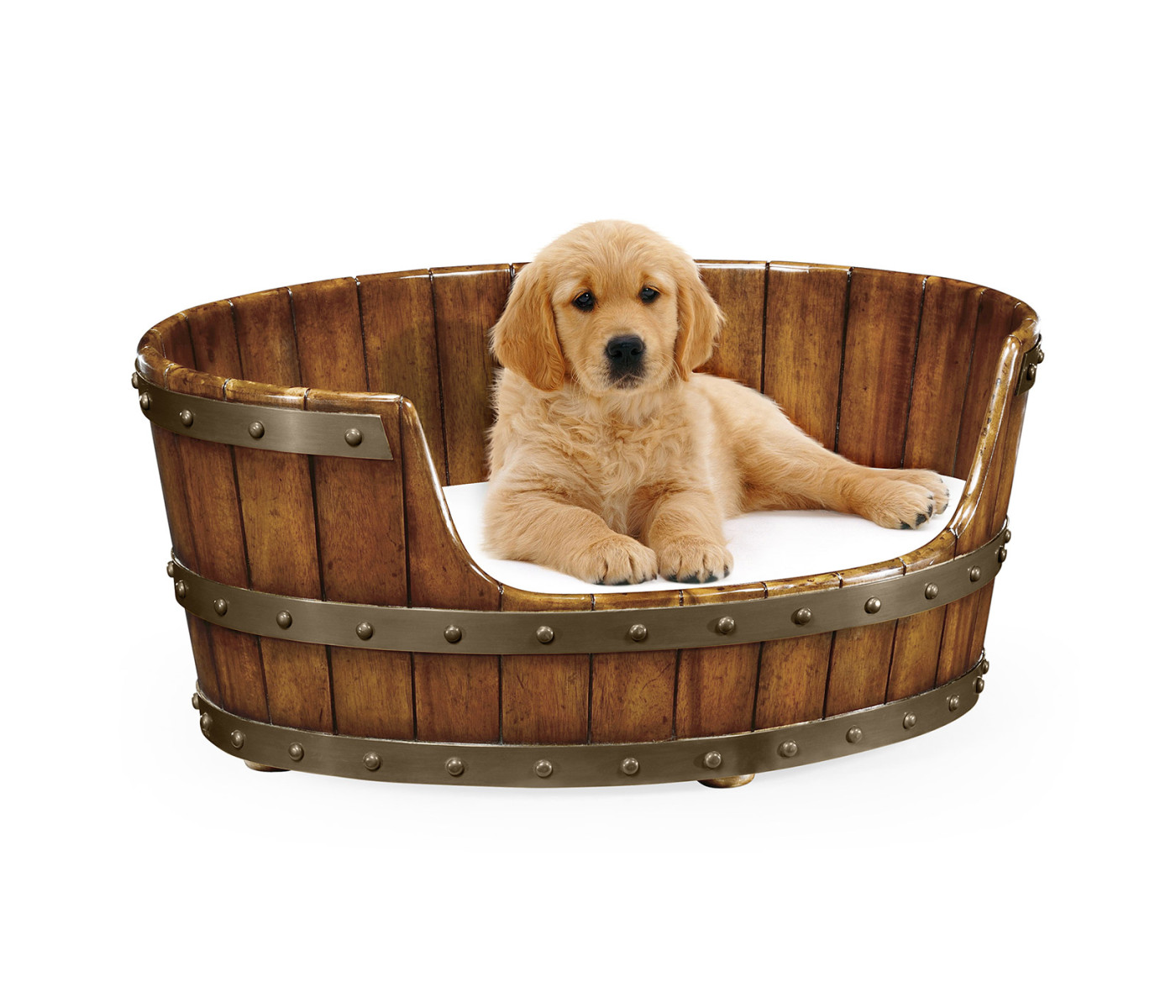 Large Walnut Wooden Dog Bed