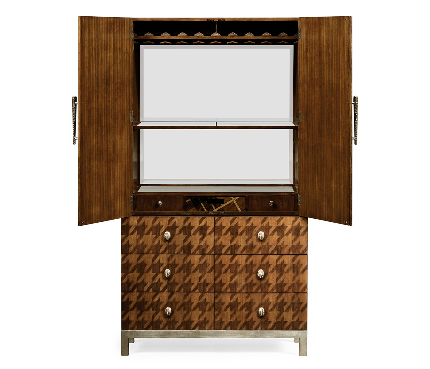 Houndstooth drinks cabinet