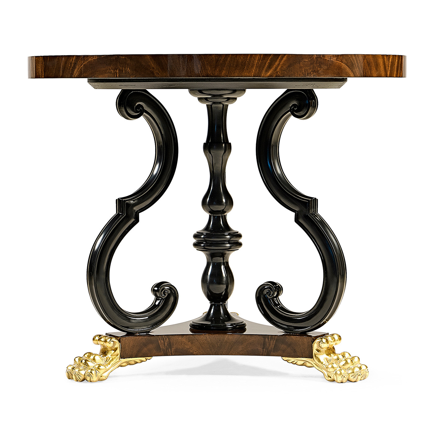 Mahogany Centre Table with Gilded Lions Paw Feet