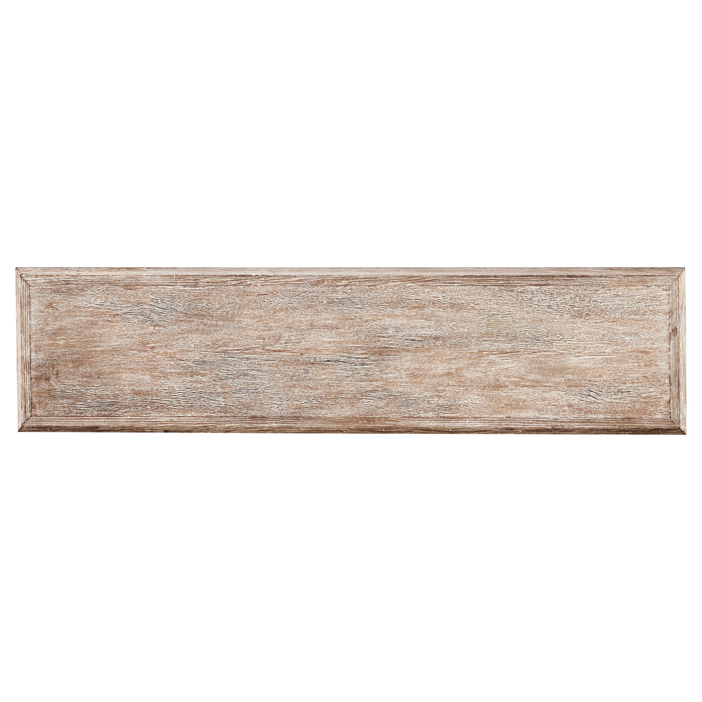 Width Rectangular Limed Wood Console with Wrought Iron Base 72