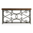Width Rectangular Rustic Walnut Console with Wrought Iron Base 72