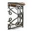 Width Rectangular Rustic Walnut Console with Wrought Iron Base 72