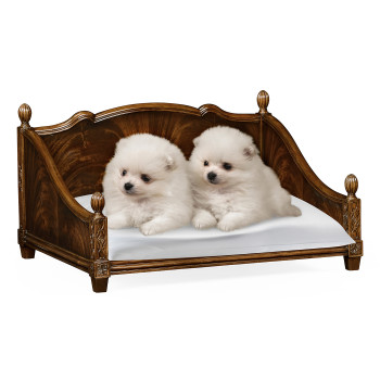 Rectangular Four Poster Mahogany Dog Bed