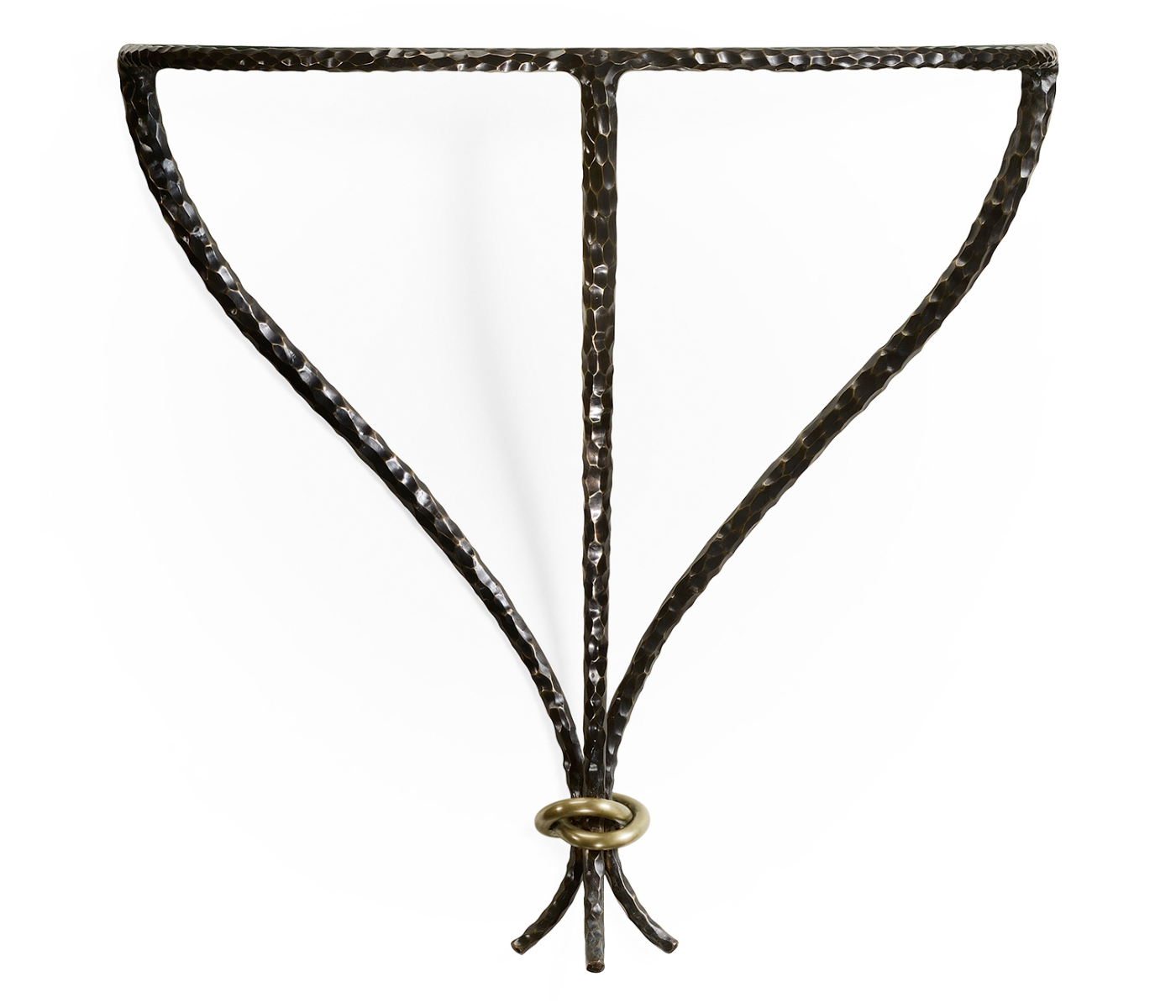 Hammered Antique Black Brass Wall Mounted Bracket Table