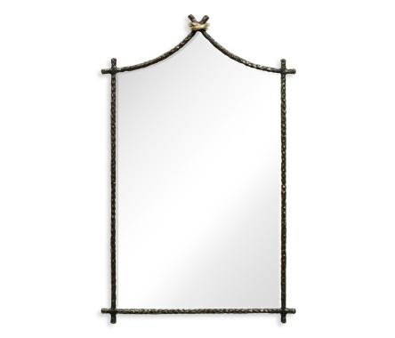 Hammered Antique Black Brass Wall Mirror