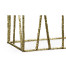 Hammered Light Brown Brass Console with Celadon Top
