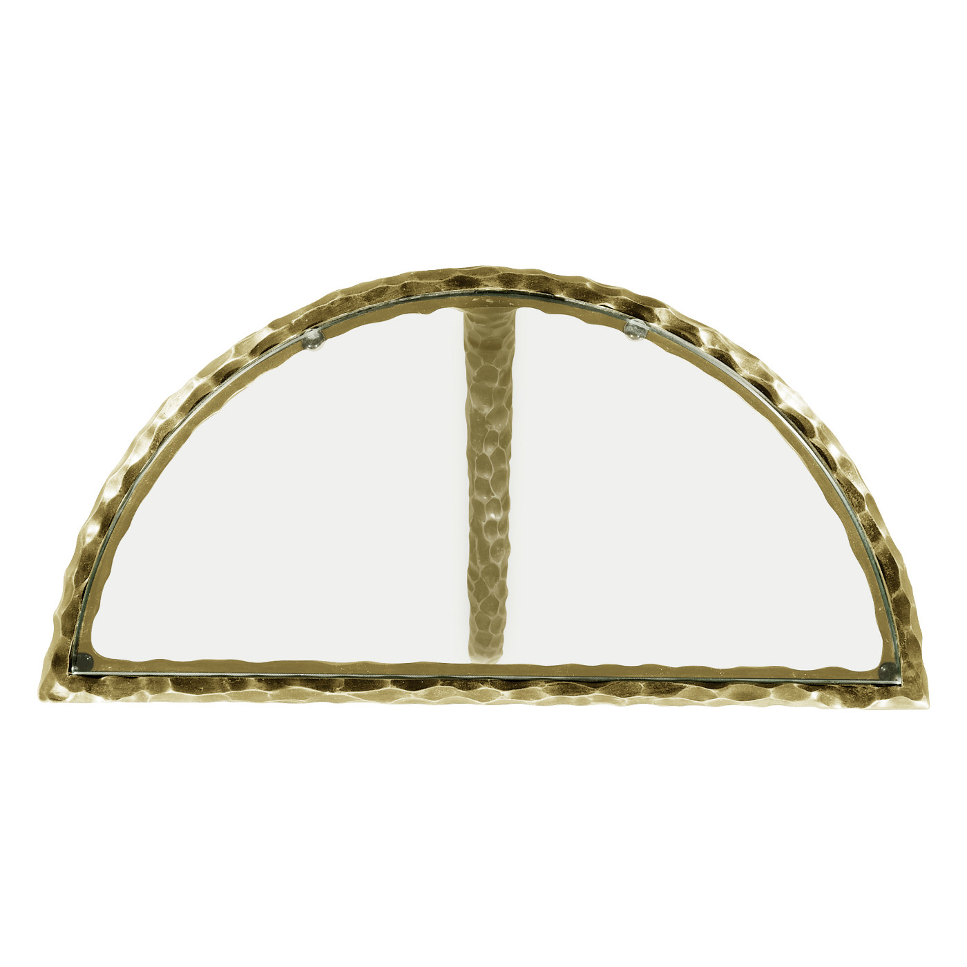 Brass hammered pair wall bracket tables