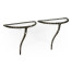 Bronze hammered pair wall bracket tables