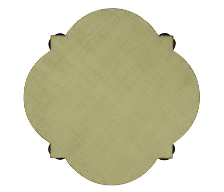 Black twisted side table with celadon top