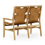 Midcentury Style Slung Leather & Light Oak Two Seat Bench