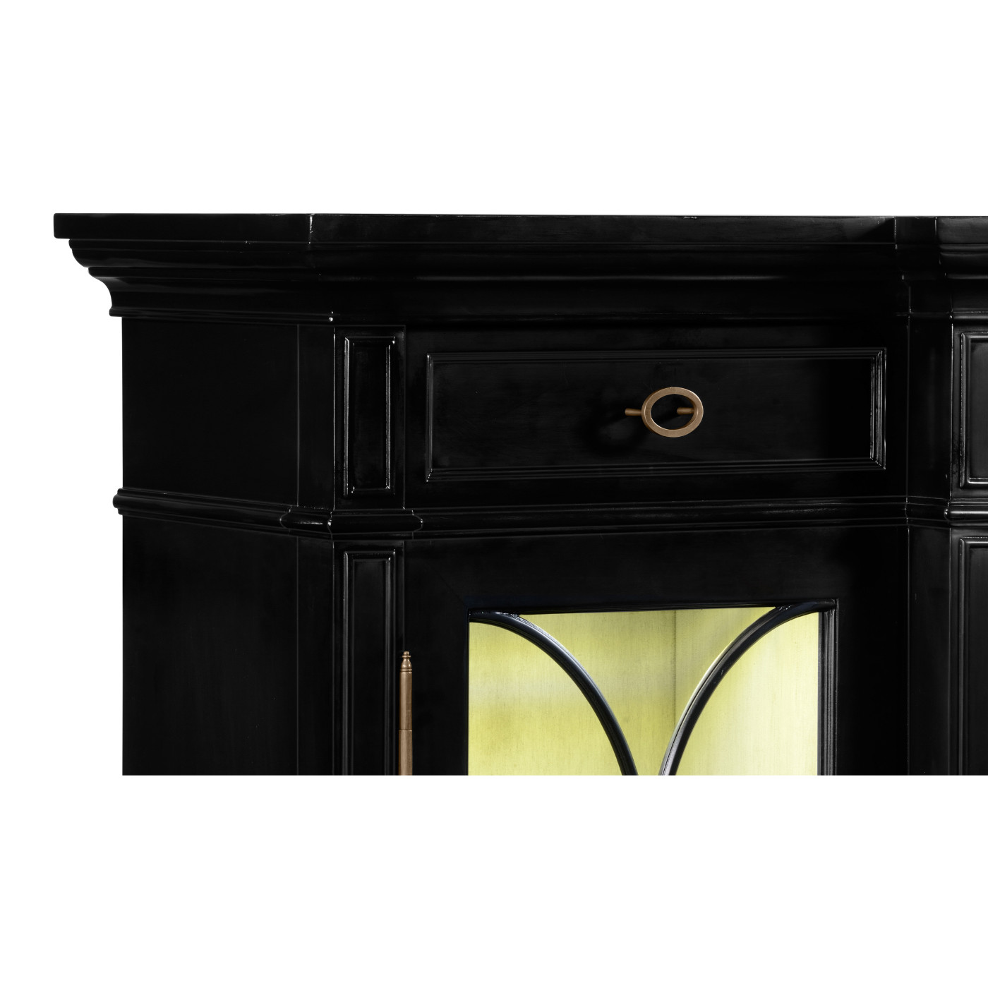 Traditional Four Door Breakfront Display Cabinet