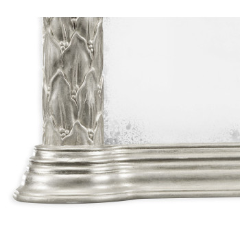 Carved and water gilded silver leaf overmantle mirror