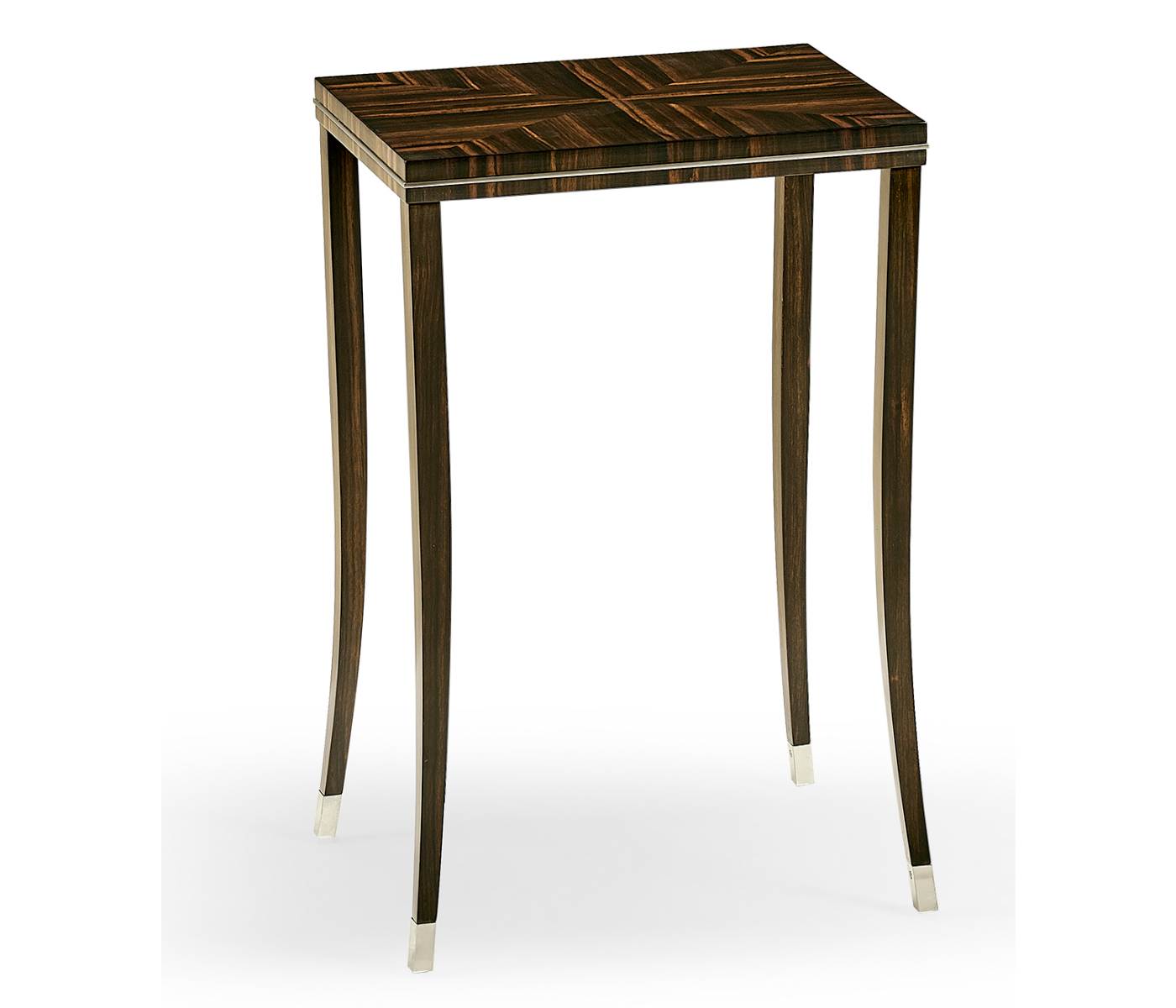 Macassar Ebony Lamp Table with White Brass Detail