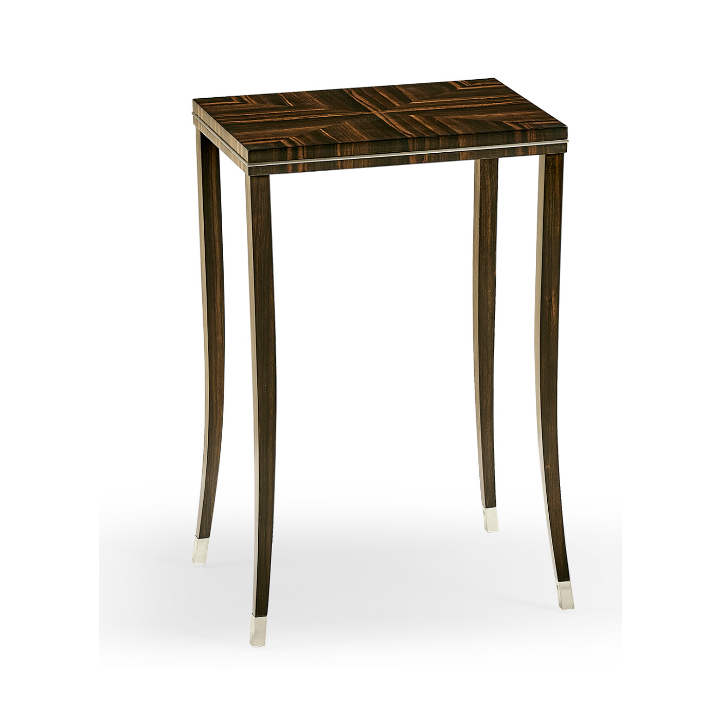 Macassar Ebony Lamp Table with White Brass Detail