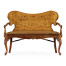 Seaweed Marquetry Leather Loveseat