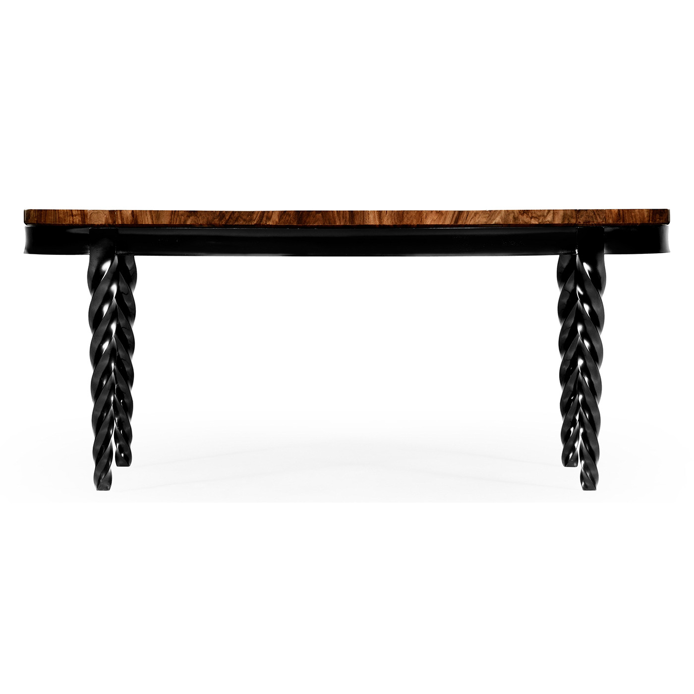 Oval Black Barleytwist Quatrefoil Coffee Table