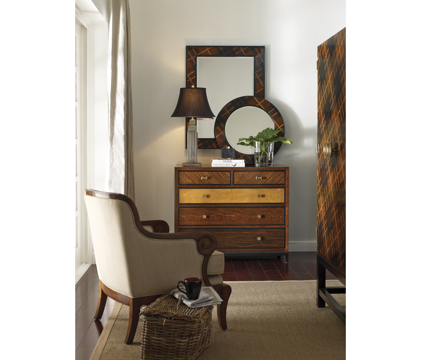 Hand Inlaid Tartan Wall Hanging Mirror