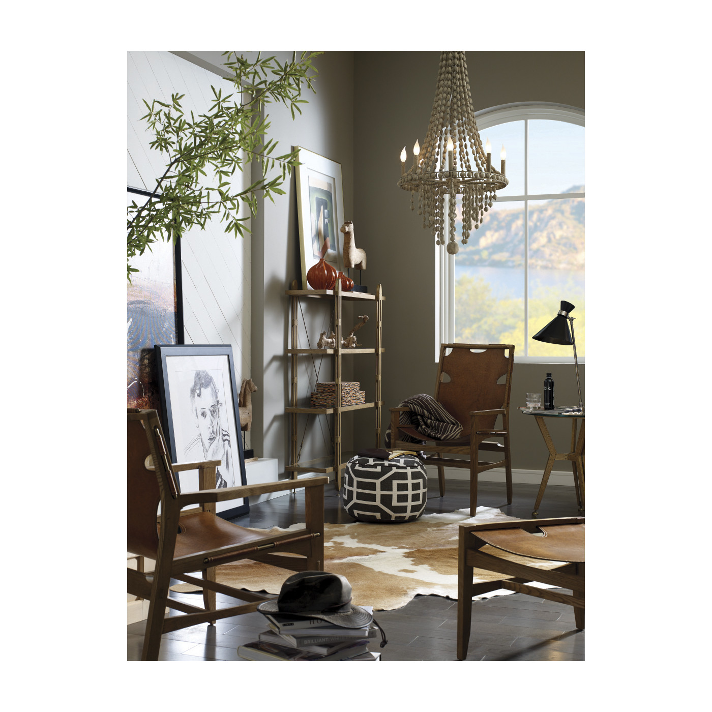 Four-Tier Oak Architectural Étagère