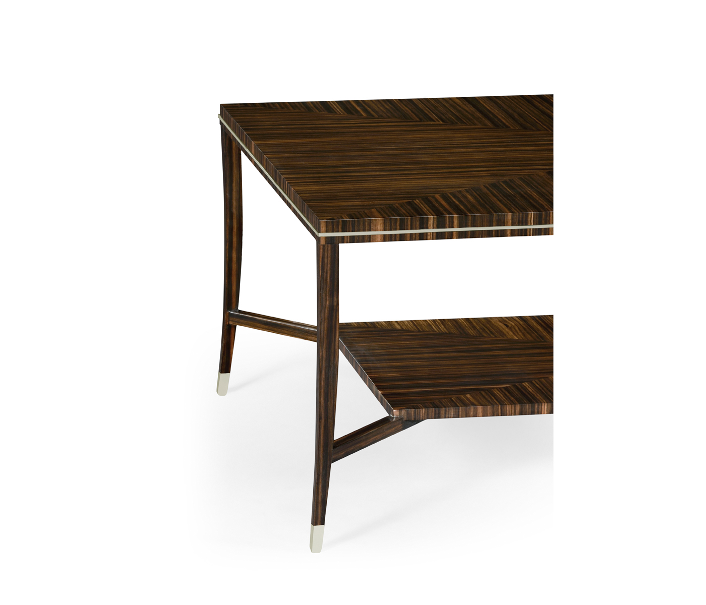 Macassar Ebony Coffee Table with White Brass Detail