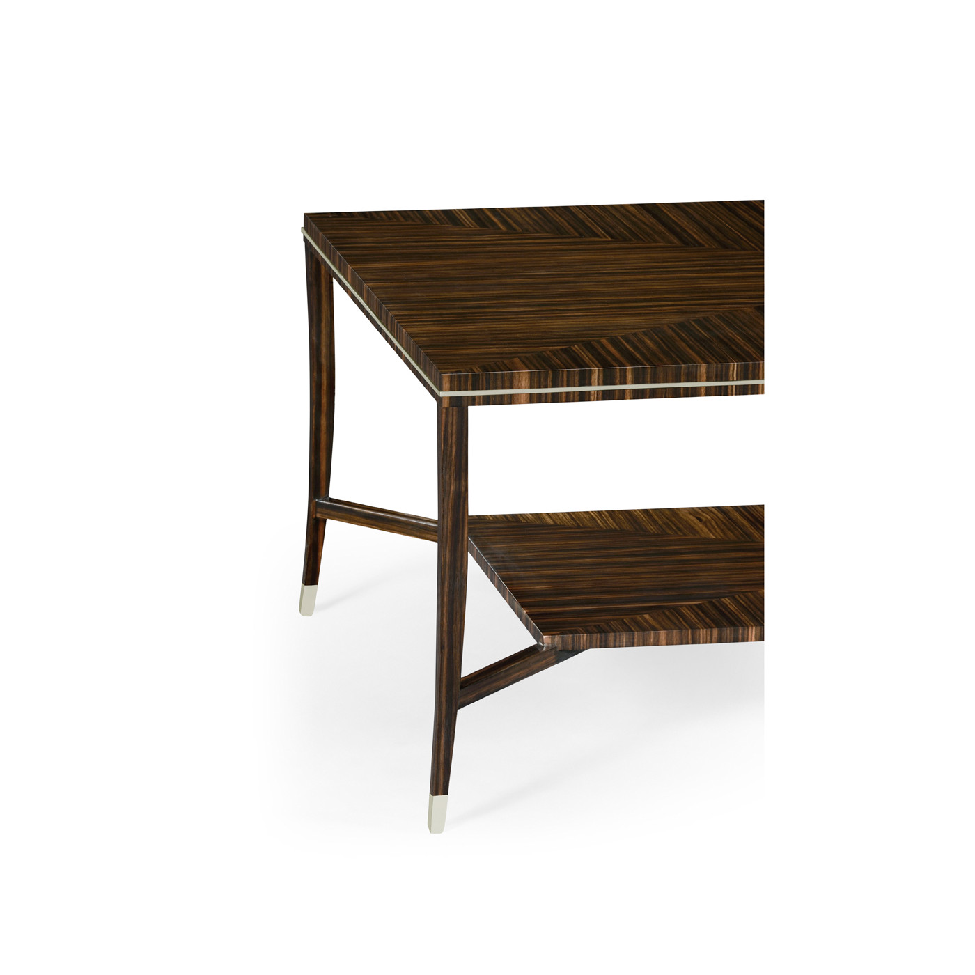 Macassar Ebony Coffee Table with White Brass Detail