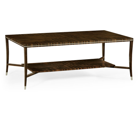 Macassar Ebony Coffee Table with White Brass Detail