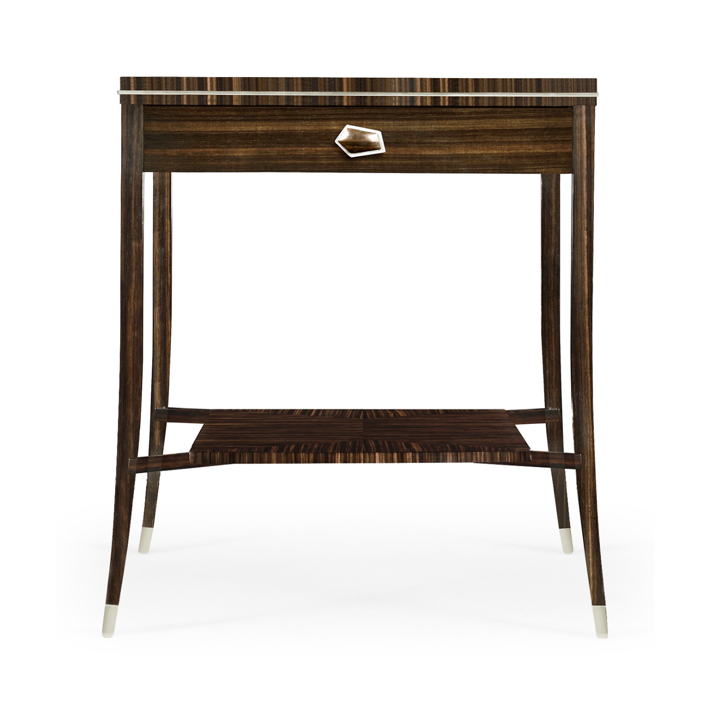 Macassar Ebony End Table with White Brass Detail
