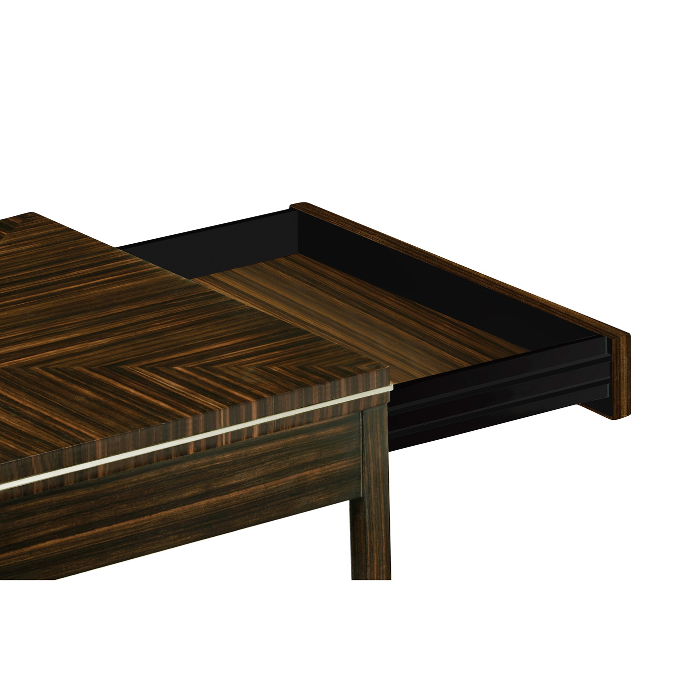 Macassar Ebony End Table with White Brass Detail