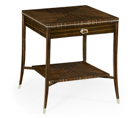 Macassar Ebony End Table with White Brass Detail