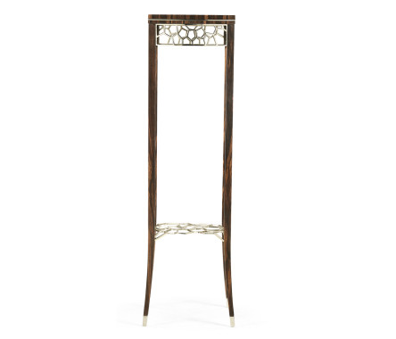 Macassar Ebony Torchere with White Brass Detail