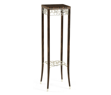 Macassar Ebony Torchere with White Brass Detail