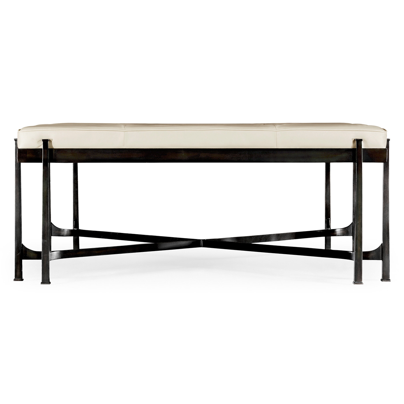 Églomisé and Bronze Iron Cocktail Ottoman