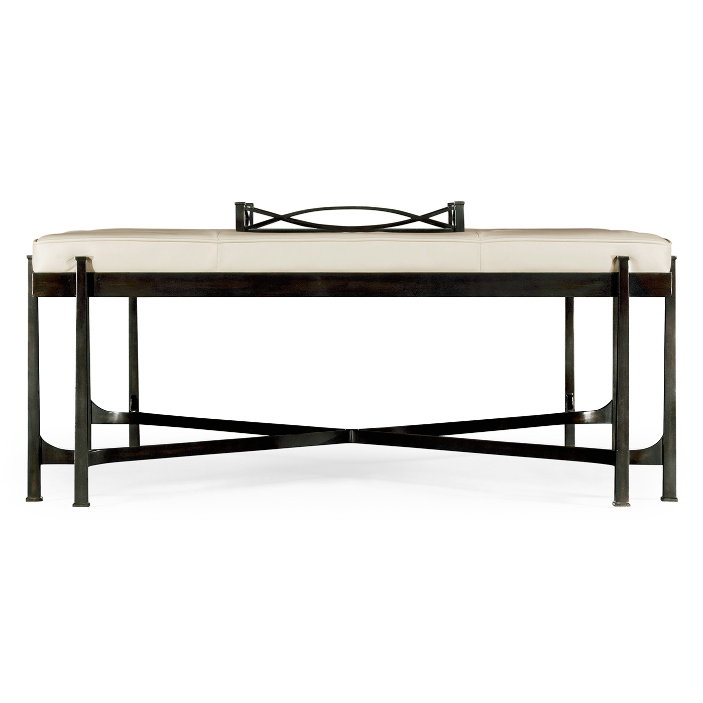 Églomisé and Bronze Iron Cocktail Ottoman