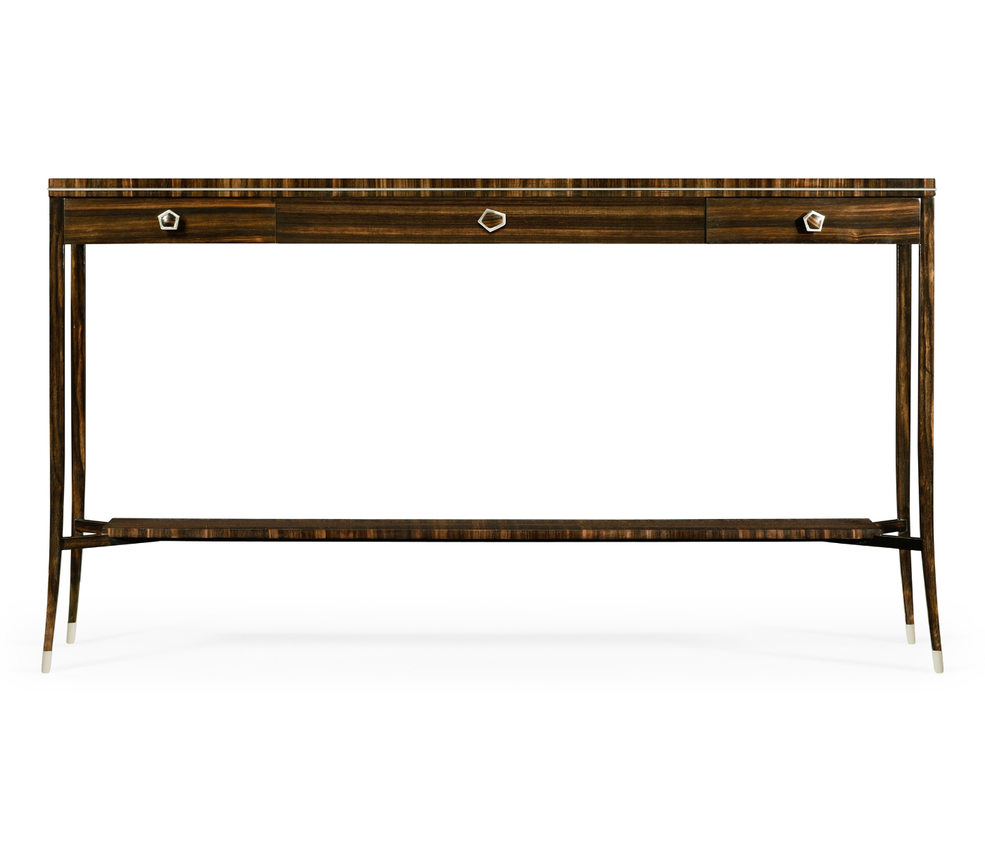 Macassar Ebony Console Table with White Brass Detail