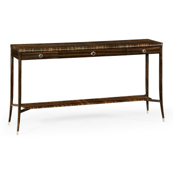 Macassar Ebony Console Table with White Brass Detail