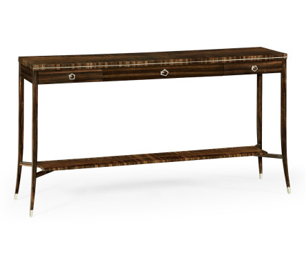 Macassar Ebony Console Table with White Brass Detail