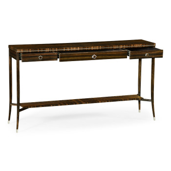 Macassar Ebony Console Table with White Brass Detail