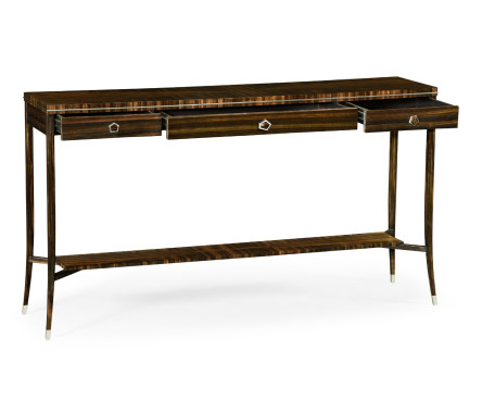Macassar Ebony Console Table with White Brass Detail