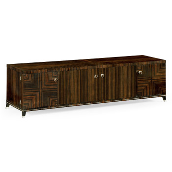 Macassar Ebony TV Cabinet with White Brass Detail