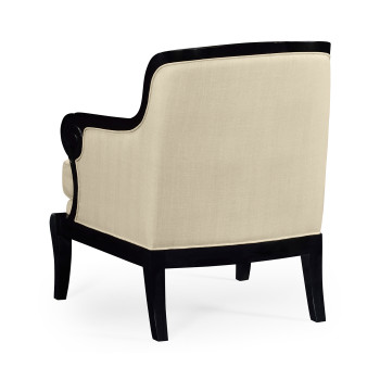 Shallow Carved Black Painted Occasional Chair