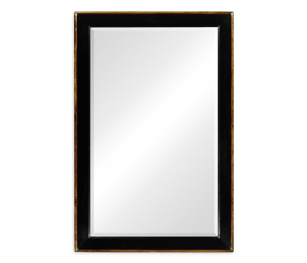Black and walnut rectangular mirror (Small)