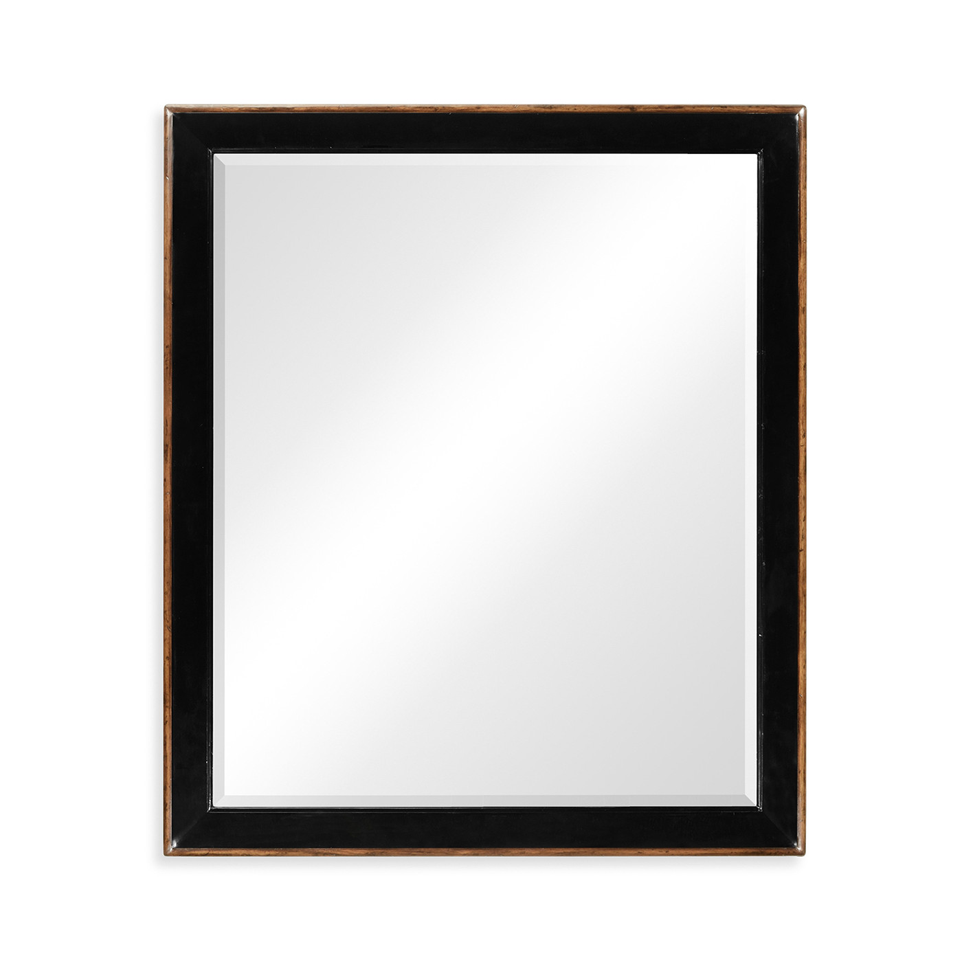 Black and walnut rectangular mirror (Large)