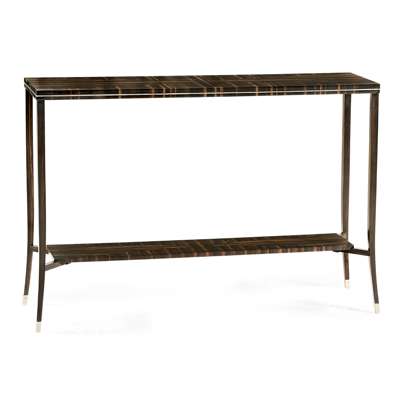 Macassar Ebony Narrow Console with White Brass Detail