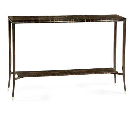 Macassar Ebony Narrow Console with White Brass Detail