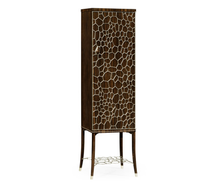 Macassar Ebony Drink Cabinet with White Brass Inlay