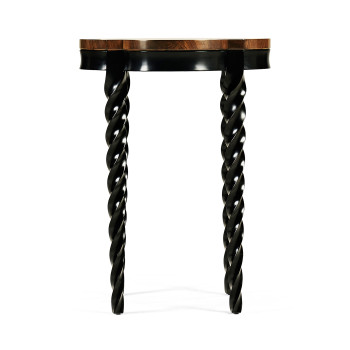Black Barleytwist Quatrefoil Side Table