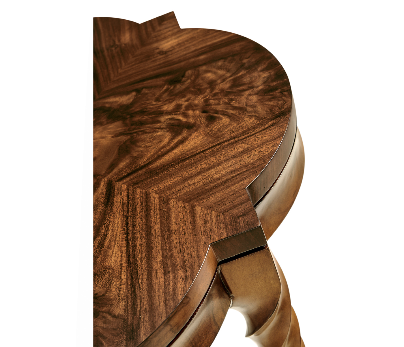 Walnut Barleytwist Quatrefoil Side Table