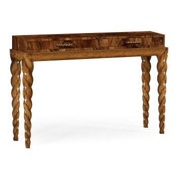 Walnut Barleytwist Console Table with Drawers