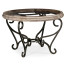Limed Wood and Glass Top Centre Table with Wrought Iron Base