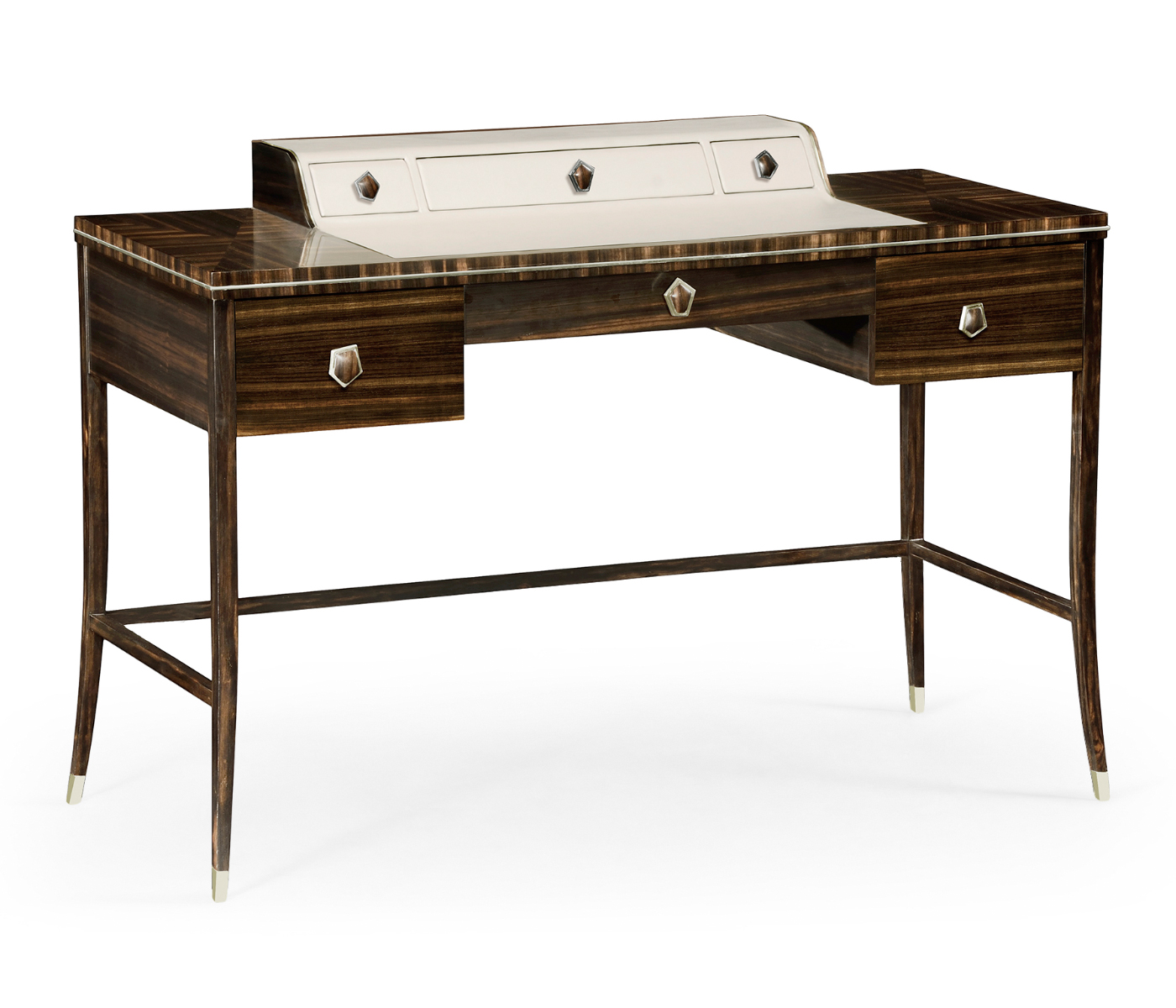 Macassar Ebony Dressing Table with White Brass Detail